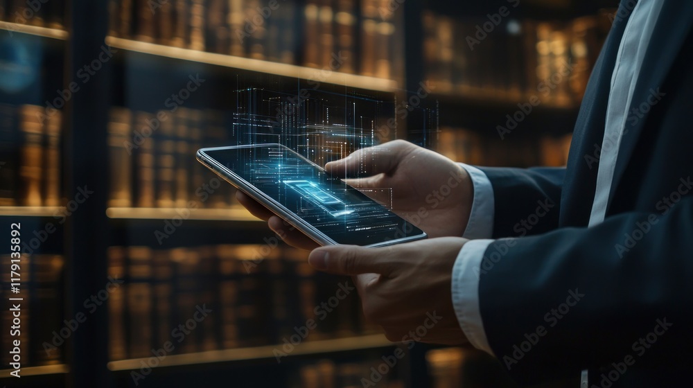 Aufkleber digital transformation: data visualization on tablet