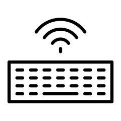 Wireless Keyboard Vector Line Icon Design