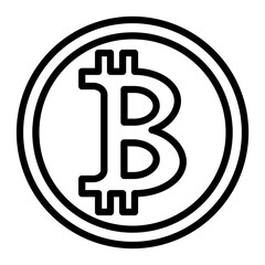 Digital Currency Vector Line Icon Design