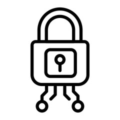 Quantum Computer Vector Line Icon Design