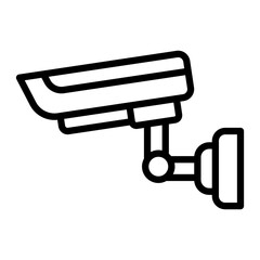 Security Camera Vector Line Icon Design