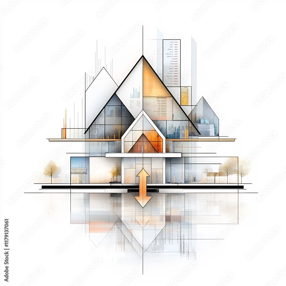 Aufkleber an elegant data driven digital composition set against a pristine white expanse the focal point a bo