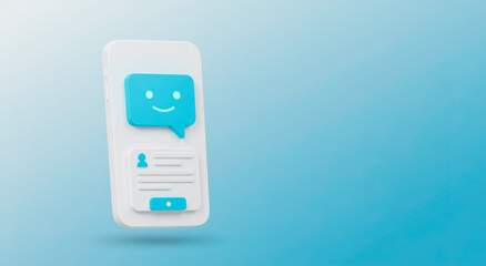 Phone, chat and message for communication, technology and digital with user interface for application. Smartphone, mobile, dialogue and conversation with support and online for interaction