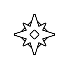 Obraz premium navigation compass icon, line vector isolated on white background. trendy and modern design