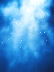 Abstract blue background with light and particles.