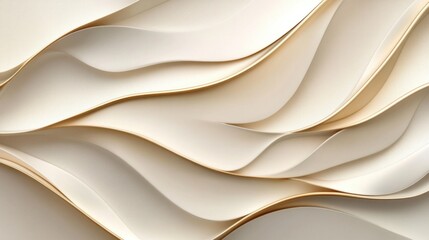 A vertical 3D art wallpaper with abstract waves and metallic textures flowing gracefully against a neutral background