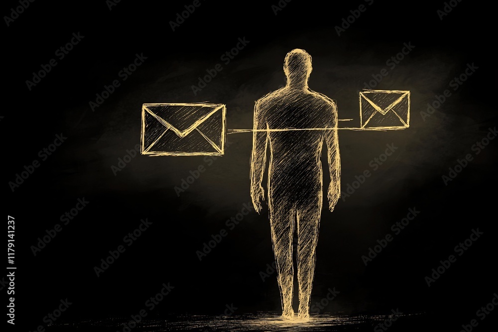 Poster digital depicting an interconnected user interface symbolizing data transmission and digital communi