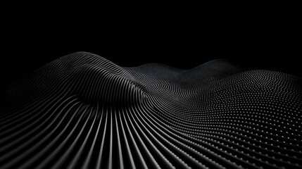 Abstract 3D Black Wave Background