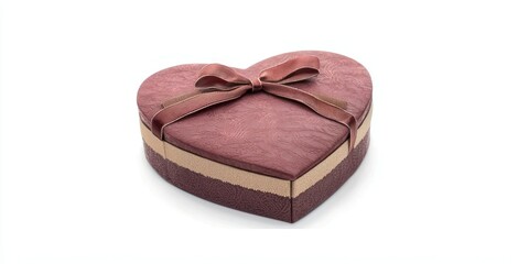 Heart shaped gift box on white background