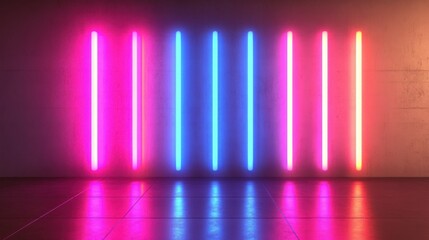 Colorful line graph glowing with vibrant neon light, futuristic depiction, isolated with a clean gradient background for clarity and modern artistic rendering.