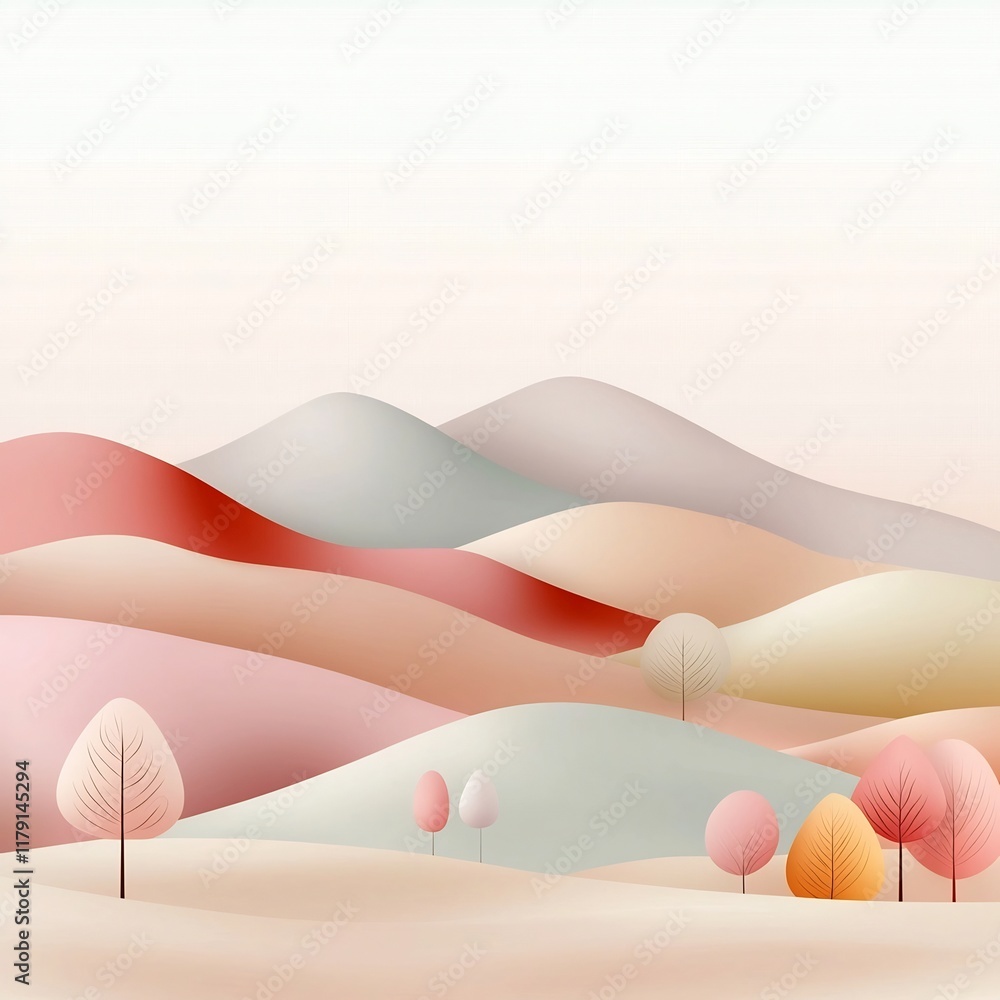 Poster serene and calming pastel gradient scene with smooth color blend and subtle textural noise captured 