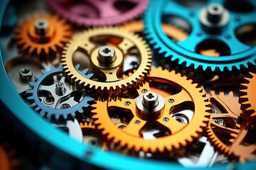 Beautiful Craft a geometric background with rotating gears and cogs