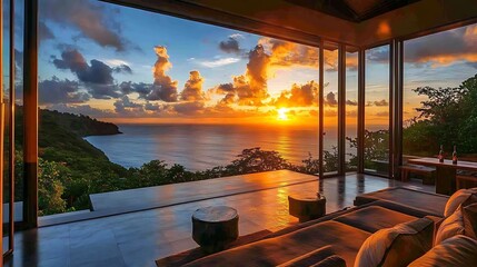 Sunset view from modern villa costa rica nature photography