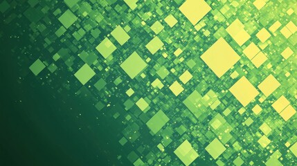 Abstract green and yellow square pattern background. (1)