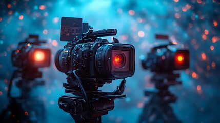 Professional Video Cameras Recording a Live Event