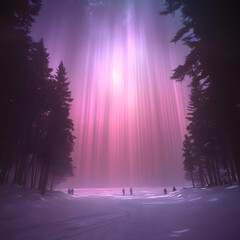 Purple Light Forest Illustration