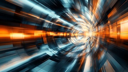 Dynamic light trails abstract tunnel digital art futuristic close-up