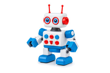 Obraz premium Vintage classic toy robot, isolated on white background