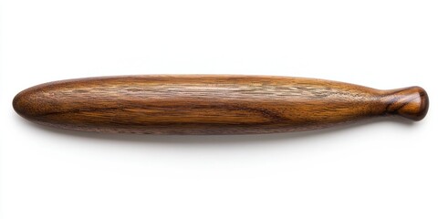 Obraz premium Wooden rolling pin on white background