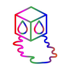 Ice Cube line gradient icon