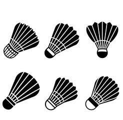 Badminton shuttlecock Icon black style, Vector illustration
