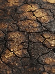 Fototapeta premium Cracked Earth Texture Dry, Parched Land Surface.
