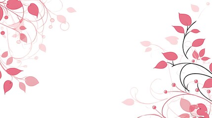 Delicate Pink Floral Design White Background
