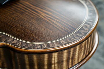 Obraz premium Close-up of violin purfling being inlaid by skilled hands, a meticulous process that showcases artistry and attention to detail