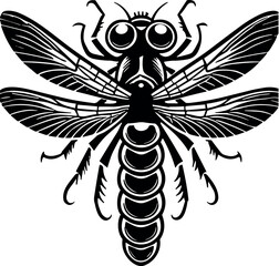Dragonfly Vector Black Silhouette Cricut Design for T-Shirt