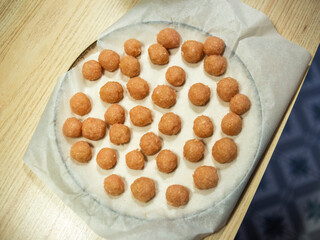 bowl of fresh meatballs