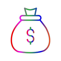 Money Bag line gradient icon