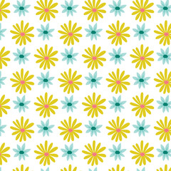 seamless pattern with yellow flowers