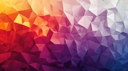 Fototapeta premium Abstract colorful low-poly background with vibrant red, orange, yellow, purple, and blue hues.