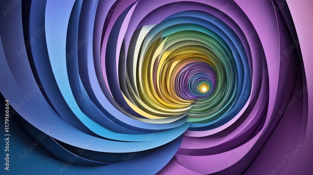 Aufkleber abstract colorful spiral tunnel with depth and light.