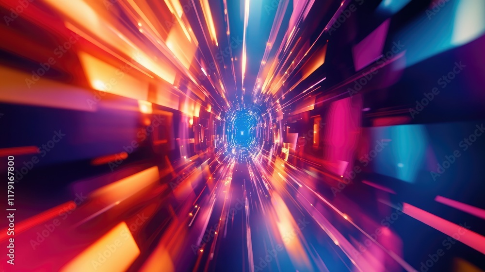 Poster abstract burst of light and color in motion visual effect