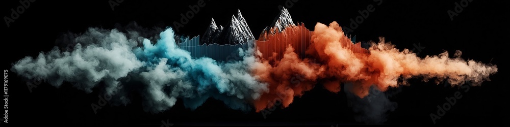 Poster visually captivating spectrogram showcasing the frequency content and dynamic energy of a musical co