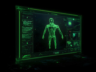 3D Digital Human Body Scan Illustration
