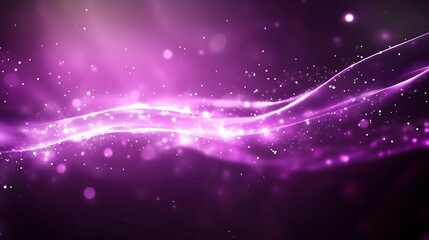 Fototapeta premium Abstract Purple Wave with Glowing Particles Background