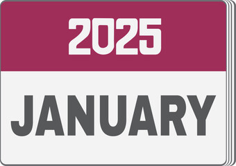 January 2025 vector illustration design