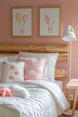 Charming American Children's Bedroom with Ice Cream and Balloons Theme