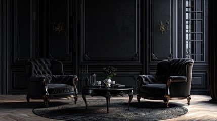 Dark Elegance: A Luxurious Black Interior Design