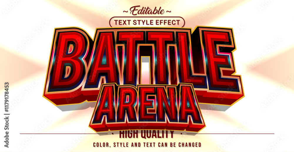 Poster Editable text style effect - Battle Arena text style theme.