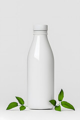 Milk bottle mock up, isolated on white background
