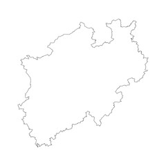 Fototapeta premium Nordrhein-Westfalen state blank outline map