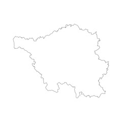 Saarland state blank outline map