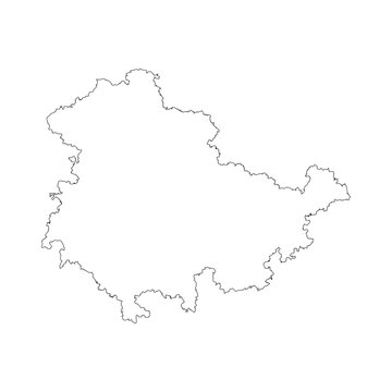 Thuringen state blank outline map