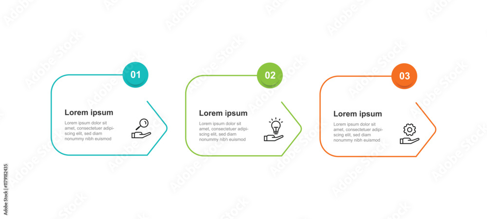 Poster 3 step process infographic template vector