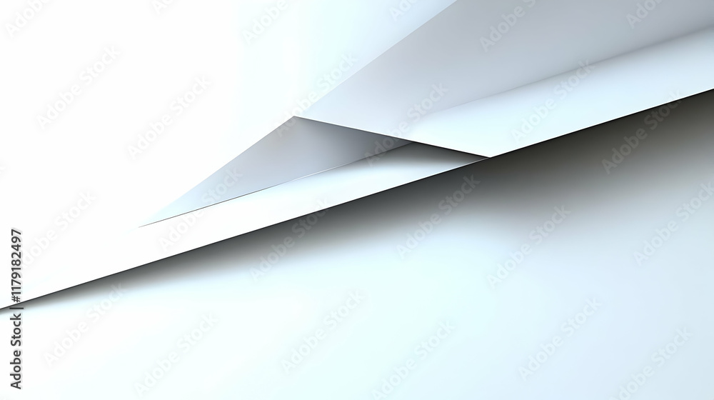 Poster abstract 3d geometric shapes background design with clean lines and subtle shadows.