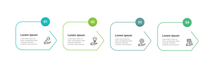 4 step process infographic template vector with icons suitable for business information and web presentation 