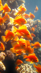 Vibrant Orange Reef Fish Underwater Photo